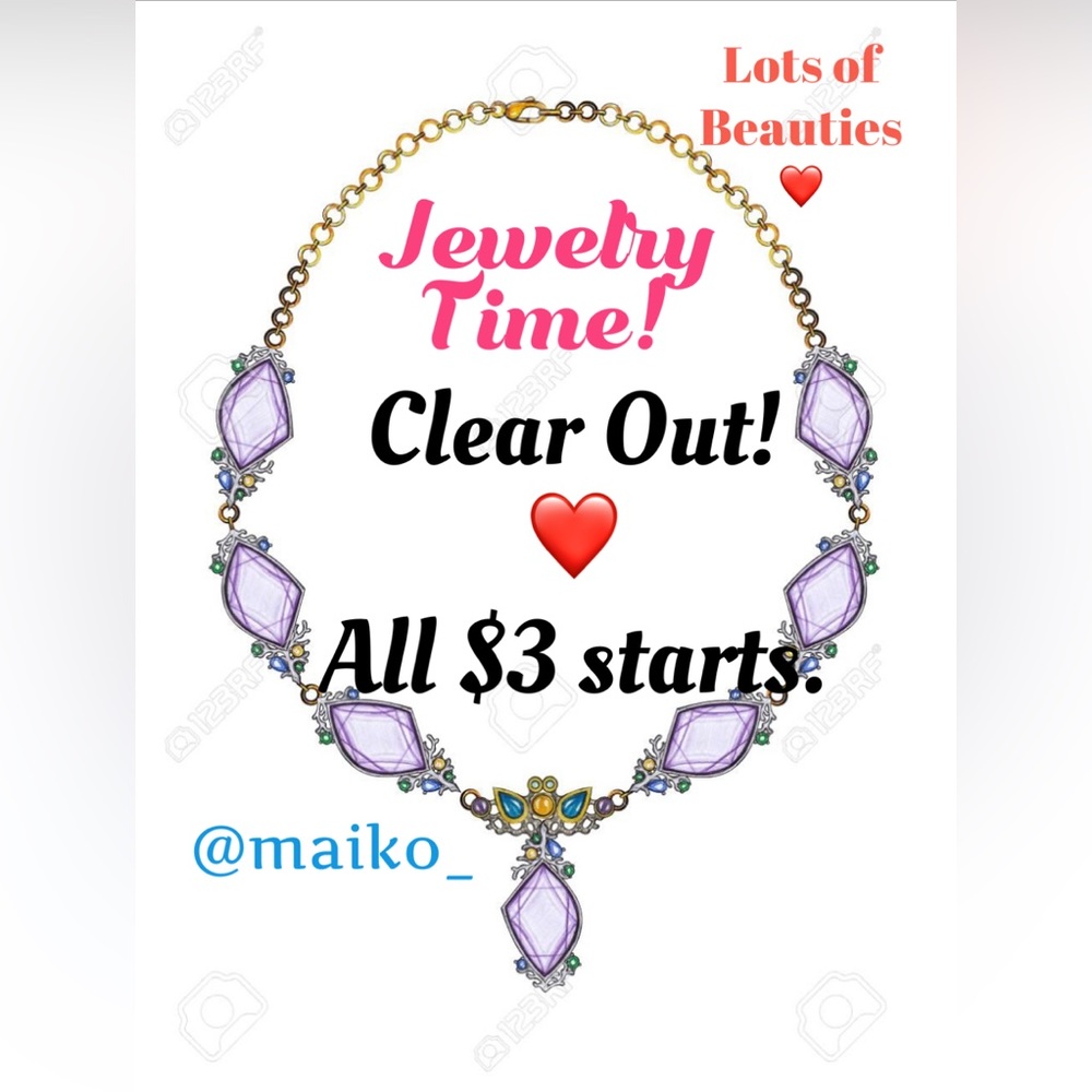 Live listing $3 Jewelry starts (2 purchase minimum please ❤️).